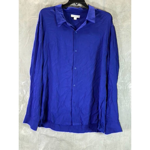 And Now This Other - And Now This Men's Blue Regular-Fit Button-Up Long-Sleeve Shirt SZ 2XL
